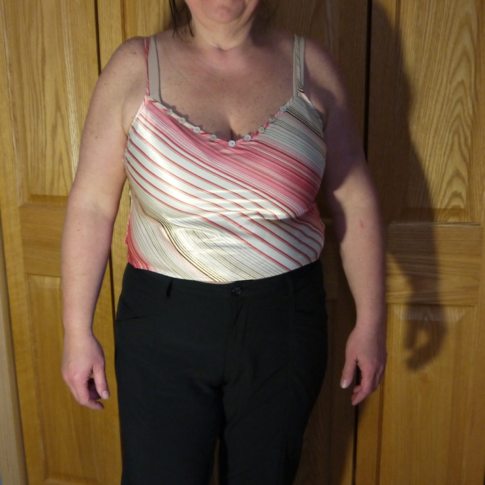 Silky stripe cami top